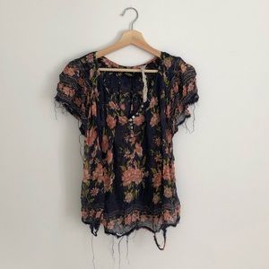 Boho Sheer Floral Top